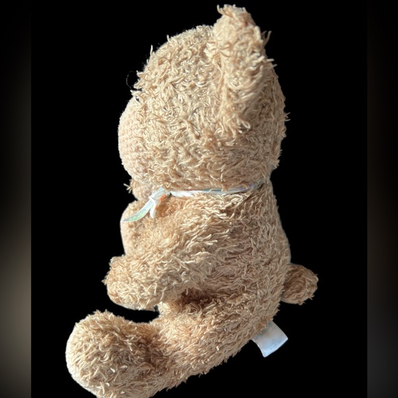 Prestige Toy Corp Tykes Brown Plush Teddy Bear W/ Rattle Animal Print Bow #93986 - Picture 2 of 5